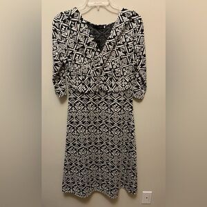 NWT JOLI CLOTHES Aztec Print Black and Cream Dress